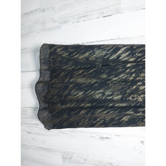 Nine West Glam Rocks Metallic Gold & Black Halter Dress 6P - Picture 2 of 6